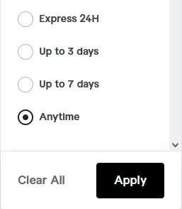You can select, in how many days you want your work done. There are 4 options i.e. Express 24H, Up to 3 days, Up to 7 days, and Anytime.