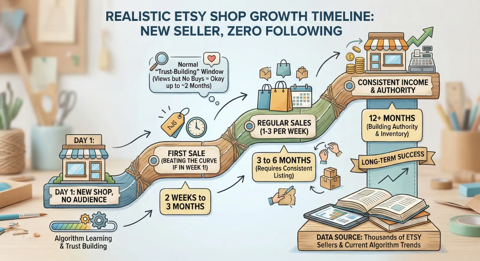 Realistic breakdown for a brand-new ETSY shop with zero existing social media following Realistic breakdown for a brand-new ETSY shop with zero existing social media following