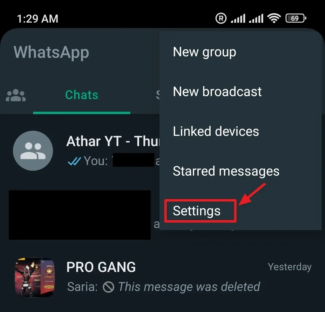 Click on the Settings. Click on the Settings.