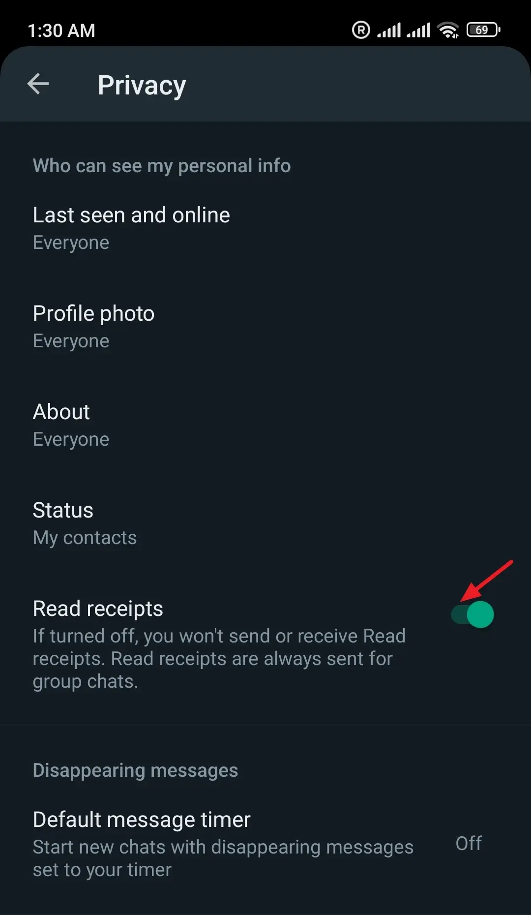 Turn-off the filter Read receipts. Turn-off the filter Read receipts.