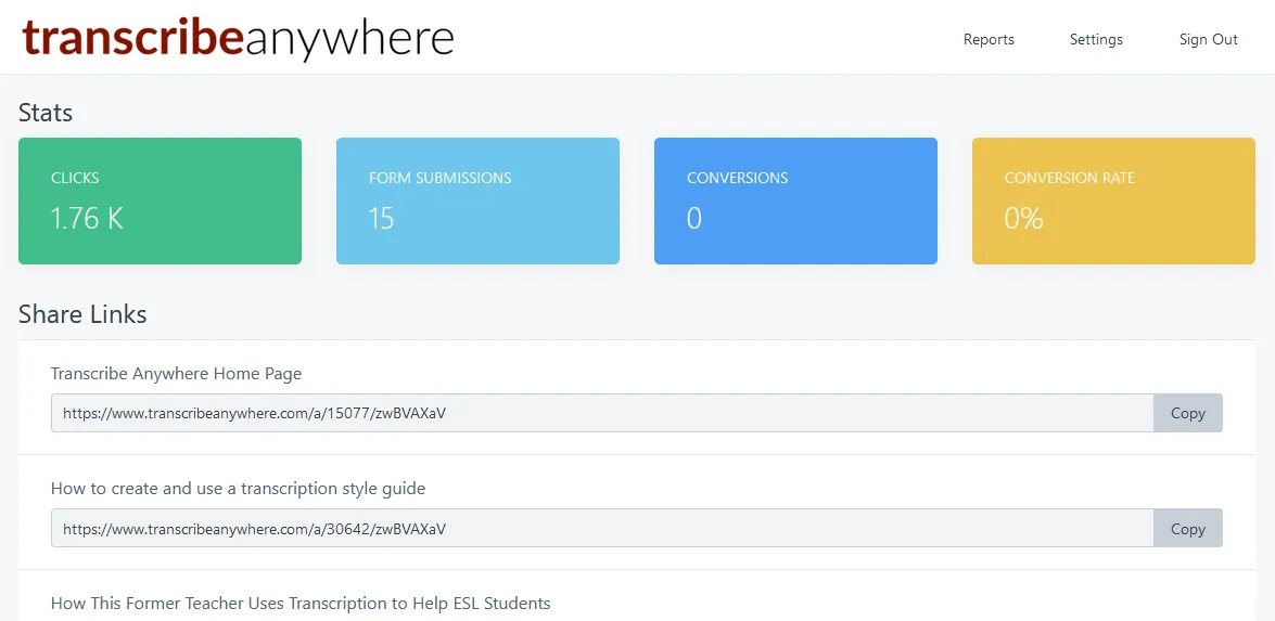 Transcribe Anywhere affiliate area Transcribe Anywhere affiliate area