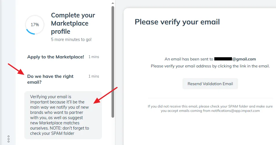 Click on the Do we the right email? Click on the Verifying your email is important because it'll be the main way....