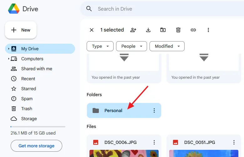 Double click on the folder where you want to upload your file or files. Remember that single click won't open your folder.