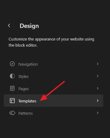 Click on the Templates. Click on the Templates.