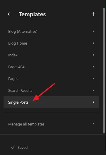 Click on the Single Posts. Click on the Single Posts.