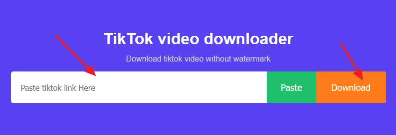 Open TIKCD TikTok Video Downloader website. Copy and Paste the URL/link of the video in the Paste tiktok link Here field. Click on the Download button.