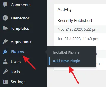 On your WordPress Dashboard, go to Plugins from the sidebar. Click on the Add New Plugin.
