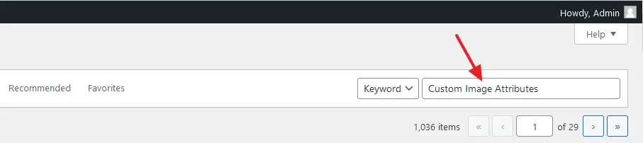 Enter Custom Image Attributes in the plugins search bar.