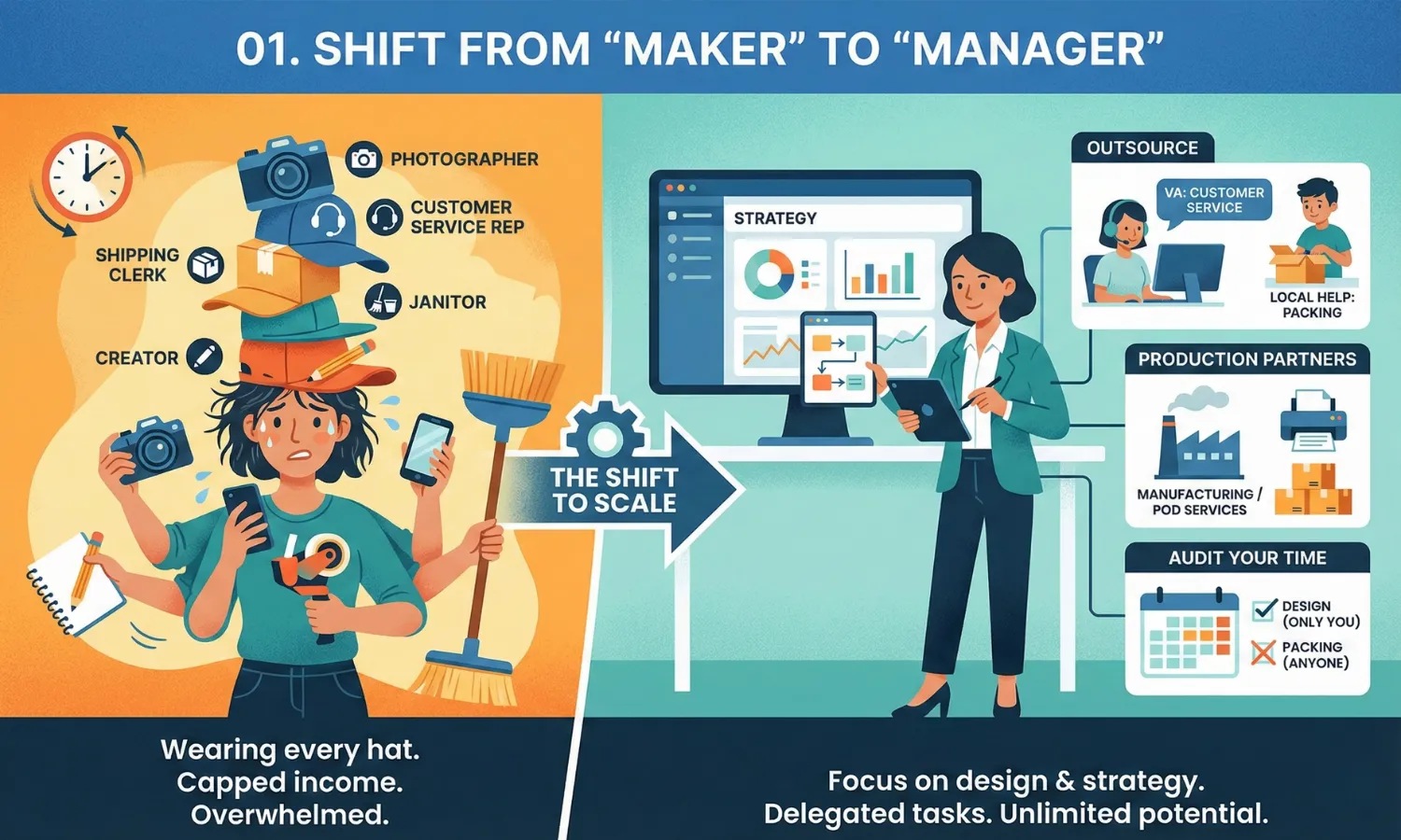 Shift from "Maker" to "Manager": Scale Your Etsy Shop 