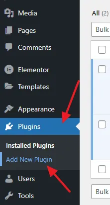 On your WordPress Dashboard go to Plugins. Click on the Add New Plugin.