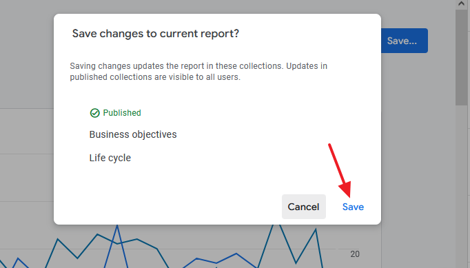 It will prompt you for saving changes to current report. Click on the Save button.