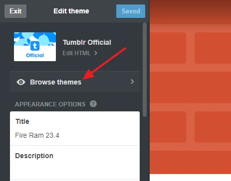 Click on the Browse themes button.