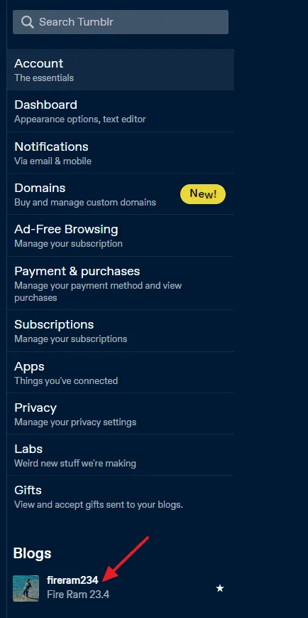 Click on your Blog, located at Right Sidebar under the Blogs. Click on your Blog, located at Right Sidebar under the Blogs.