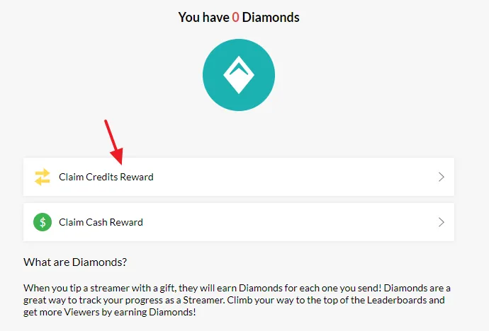 If you want to claim Credits click on the Claim Credits Reward.