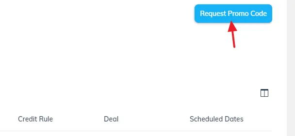 Click on the Request Promo Code button. Enter a Promo Code of your choice.