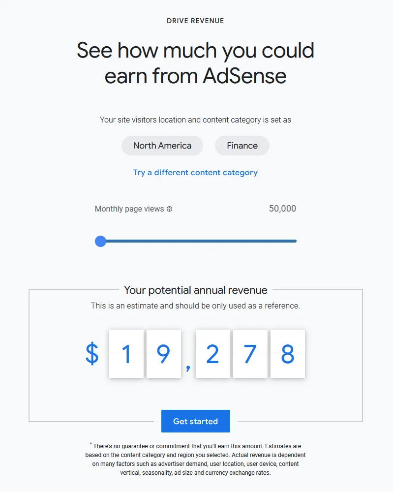 See how much you could earn from AdSense