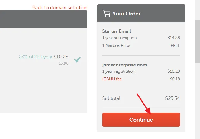 Click on the Continue button. Click on the Continue button.