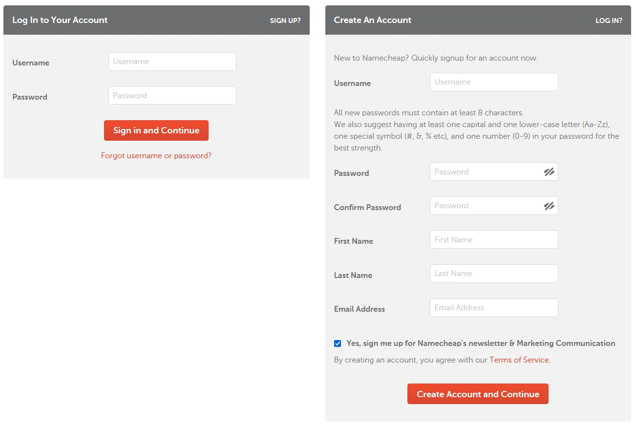 Create a Namecheap account and pay the bill of your domain and email hosting. 