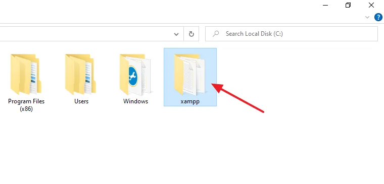 Open the XAMPP folder.