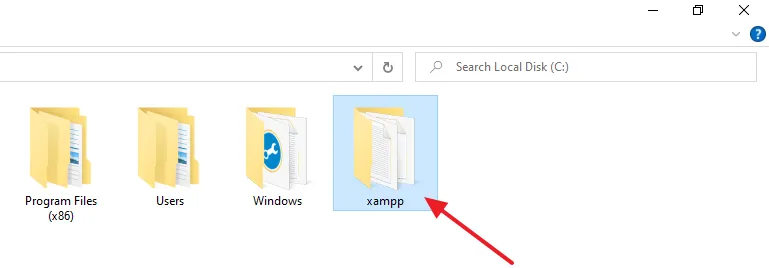 Open the XAMPP folder.
