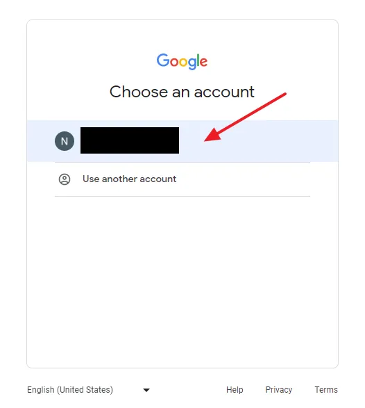 Choose your Gmail account.