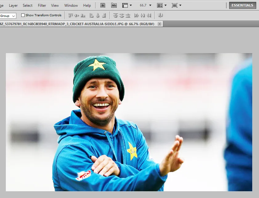 Open the picture on Photoshop whose face you want to swap. Open the picture on Photoshop whose face you want to swap.
